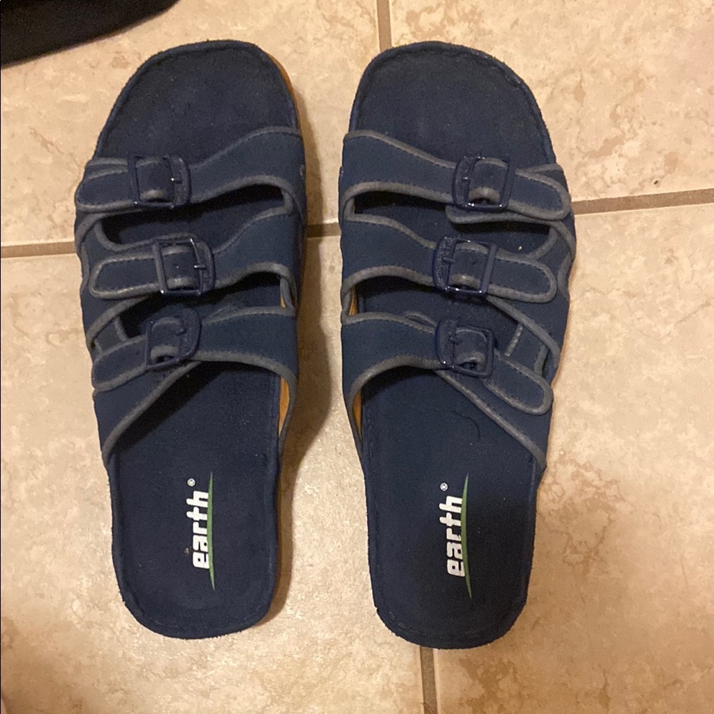 Navy Blue Slide Sandals
